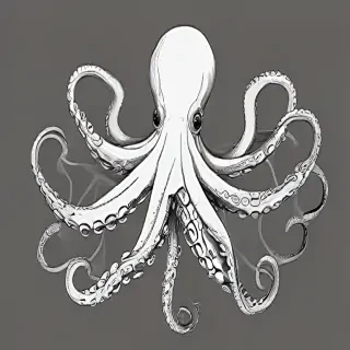 octopus clip art black and white