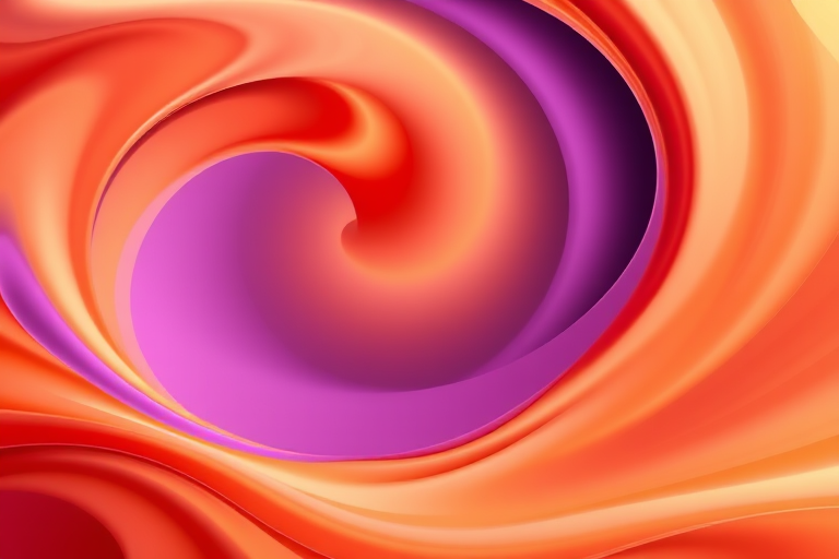 Create a vibrant abstract swirl design with dynamic curves and flowing colors including red, orange, purple, and cream, captured with a DSLR camera at 50mm focal length, f/8 aperture, ISO 100, in HDR mode to enhance color depth and clarity.