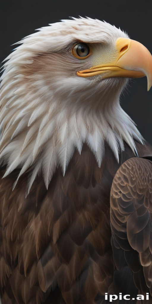 Majestic Bald Eagle Portrait Showcasing Detailed Feathers and Intense Gaze