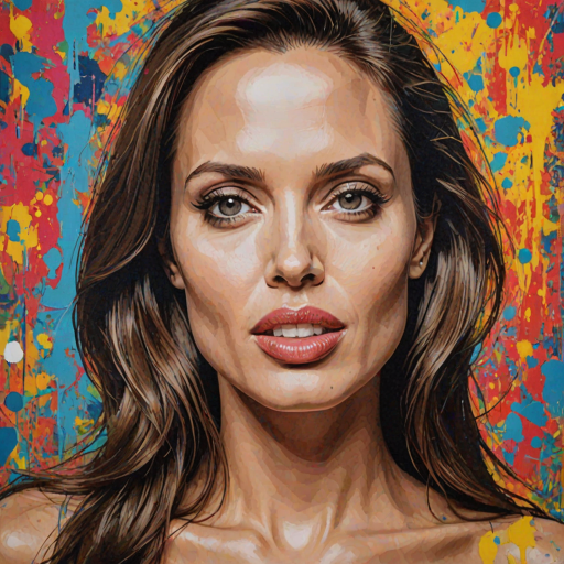 A pop art piece of angelina jolie