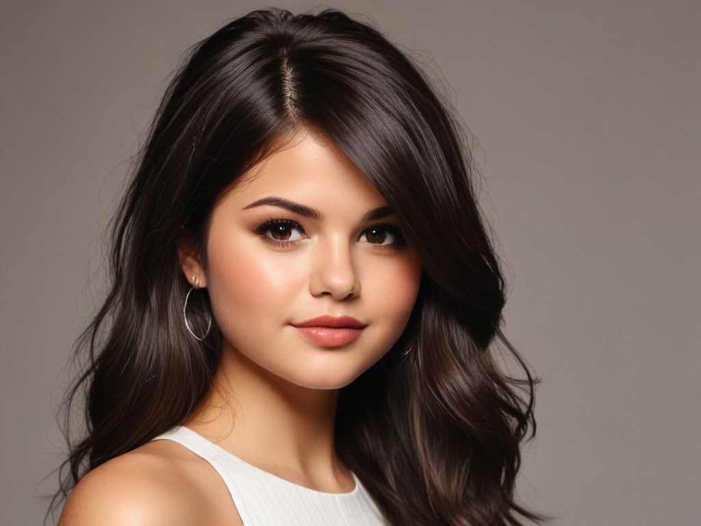 selena gomez hair with bangs