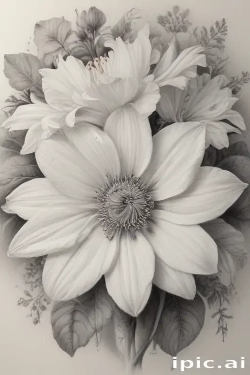 flower pencil drawing