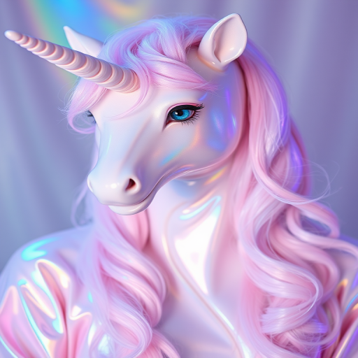 Iridescent Unicorn Dreams showcases a pearlescent white base with shifting pastel hues, creating a magical and whimsical look for fantasy-themed photoshoots and events.