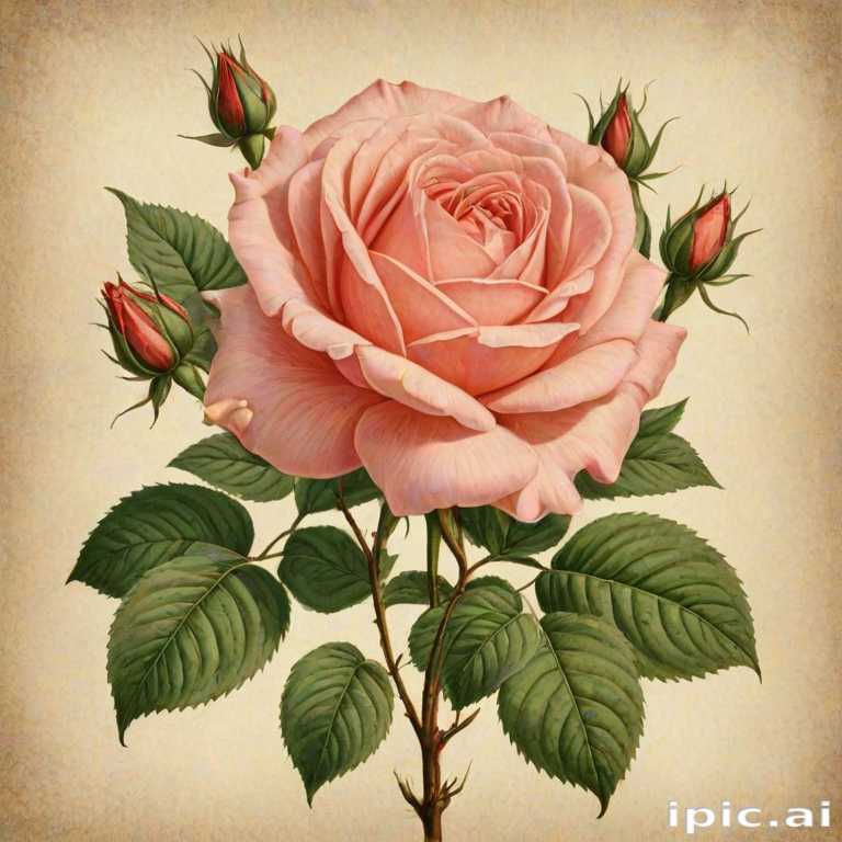 vintage rose illustration