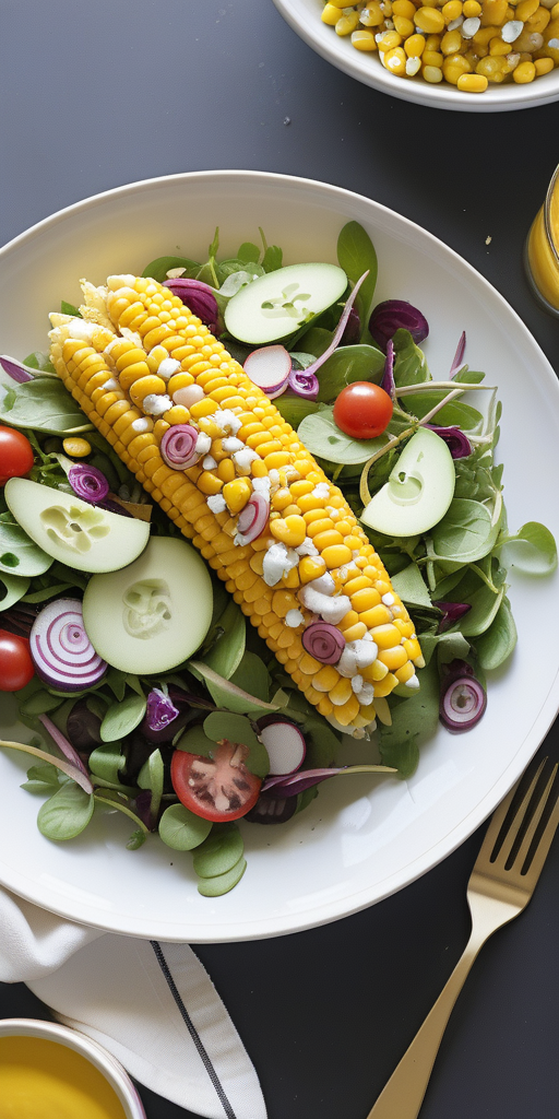 golden girl salad with sweet corn vinaigrette