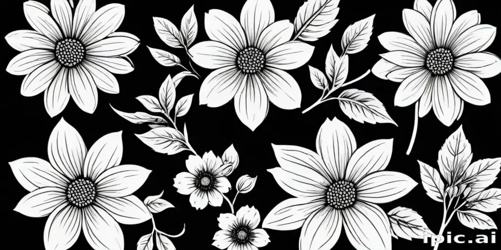 flower clip art black and white