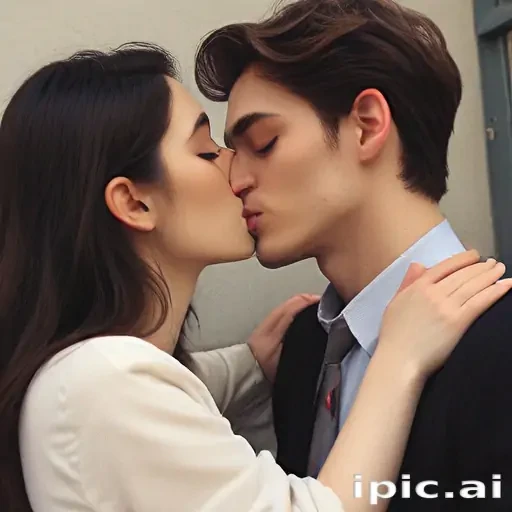 couple kissing aesthetic