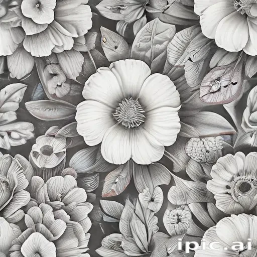 pencil drawn flowers