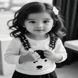 black and white cute