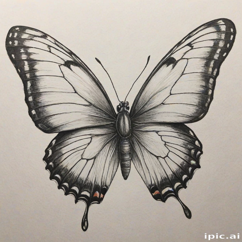 A Detailed Illustration of a Beautiful Butterfly with Intricate ...