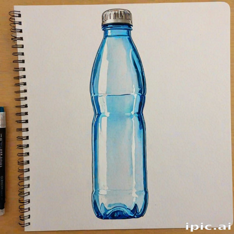 water bottle drawing