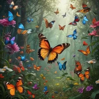 background with butterflies