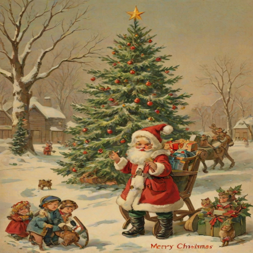merry christmas vintage images