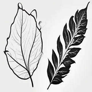 black and white leaf clip art