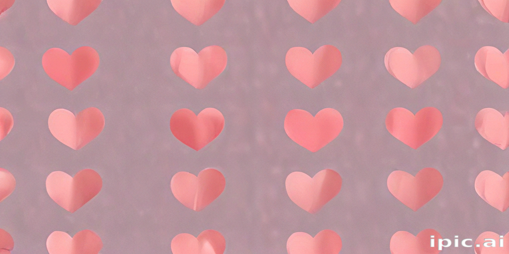 Pattern of Pink Hearts on a Soft Gray Background for Romantic Themes