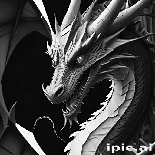 dragon black and white