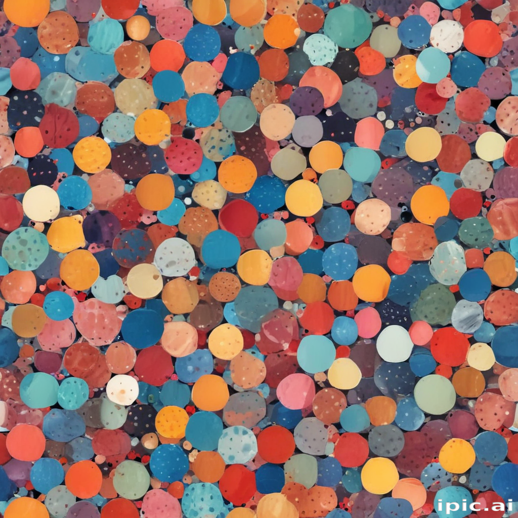Vibrant Mosaic of Colorful Dots Creating a Playful Abstract Design