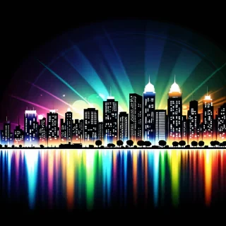 city lights background