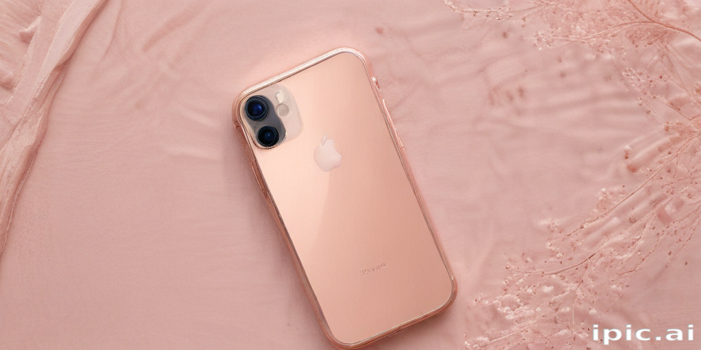 Elegant Rose Gold Smartphone on a Soft Pink Background with Delicate ...