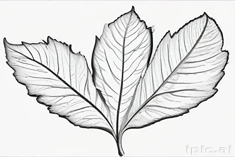 clipart of leaf black and white