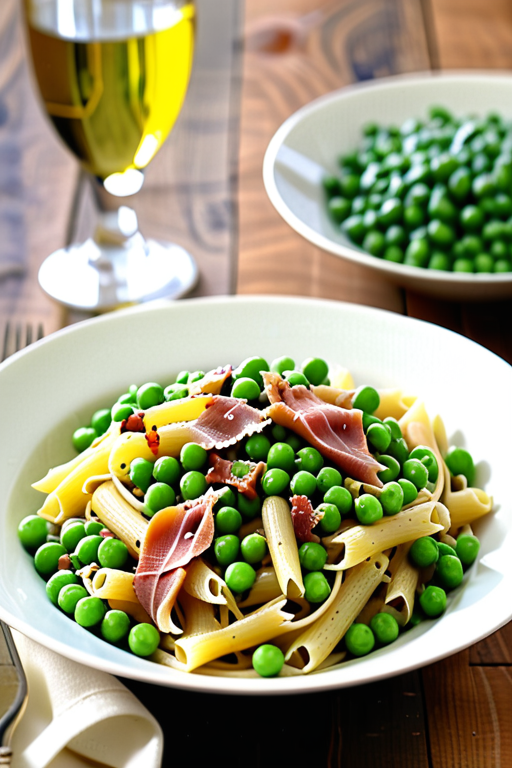 pasta and peas with pancetta