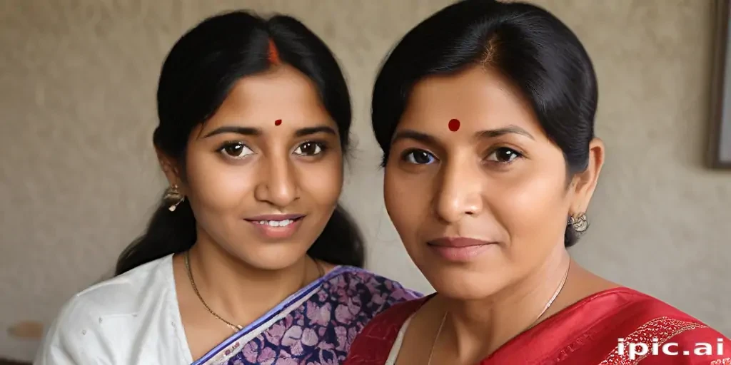 mom and son indian