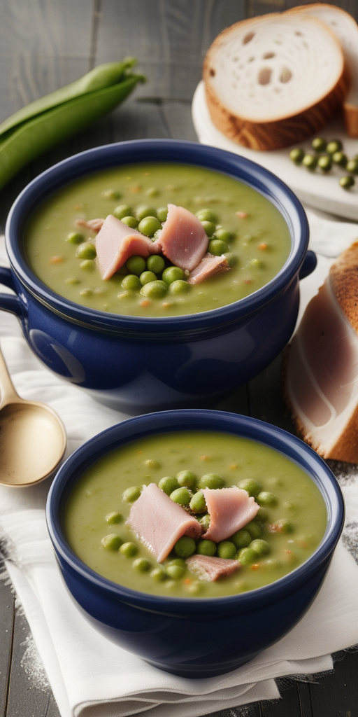 calories pea soup with ham