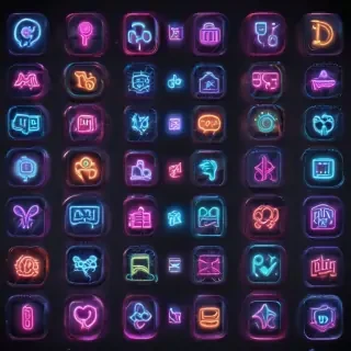 neon app icons