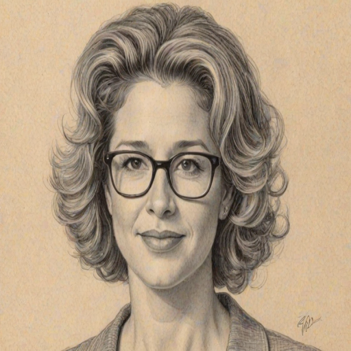 Fetching Nancy Travis, pencil sketch, portrait of Lovely woman 1954s in glasses, hair style beatnik, outline, clear lines, fine lines, 8k