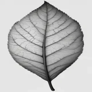 clipart of leaf black and white