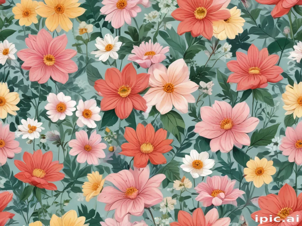 cartoon flowers aesthetic