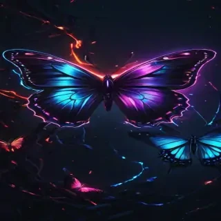 neon butterfly wallpaper