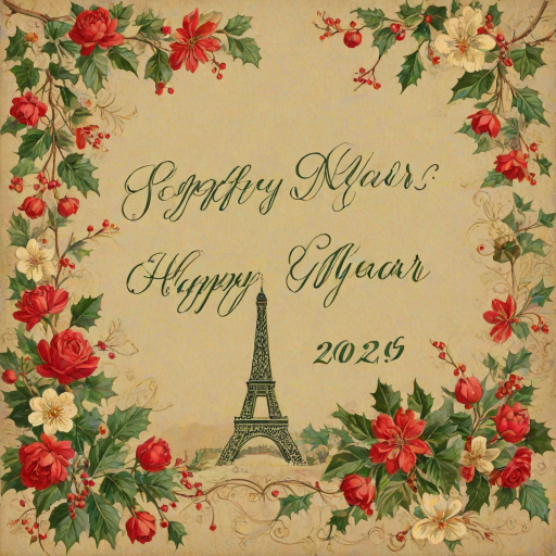 happy new year vintage
