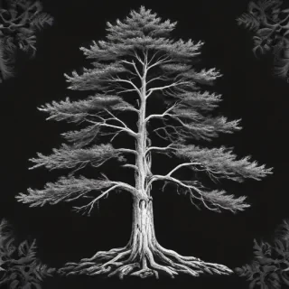 pine tree clip art black and white