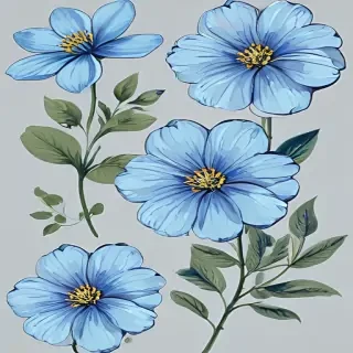 blue flower clip art