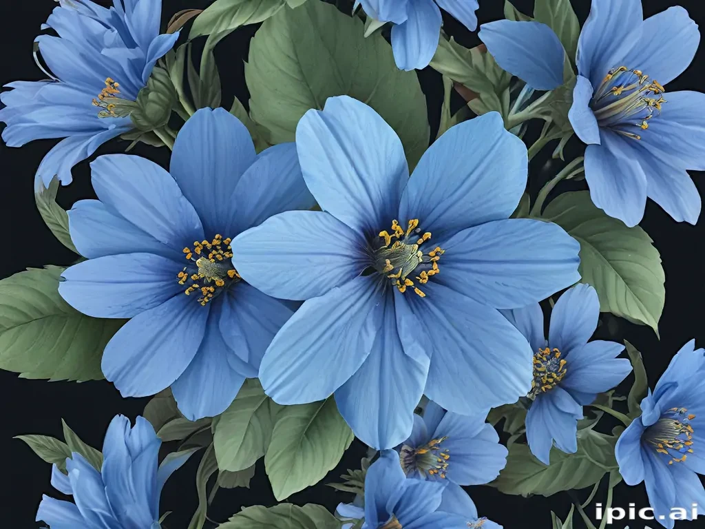 blue flowers png