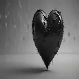 broken black heart