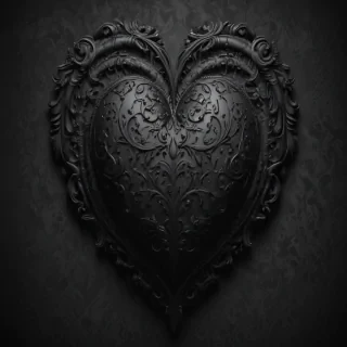 black wallpaper heart