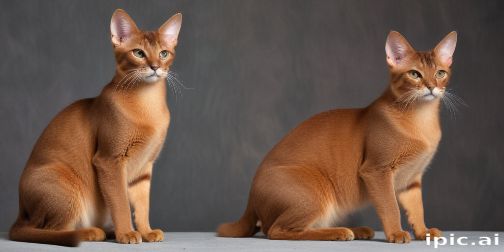 Two Beautiful Cats Sitting Gracefully Against a Soft Gray Background