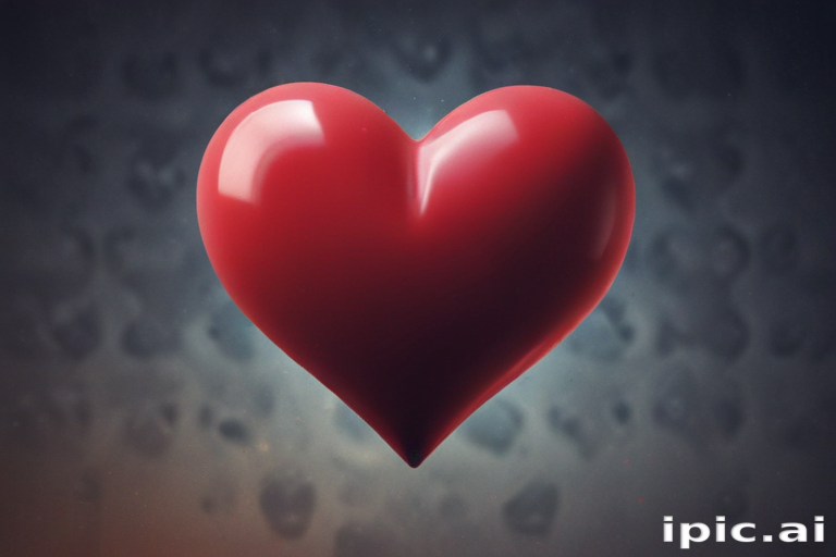 A Glossy Red Heart Symbolizing Love Against a Soft, Blurry Background