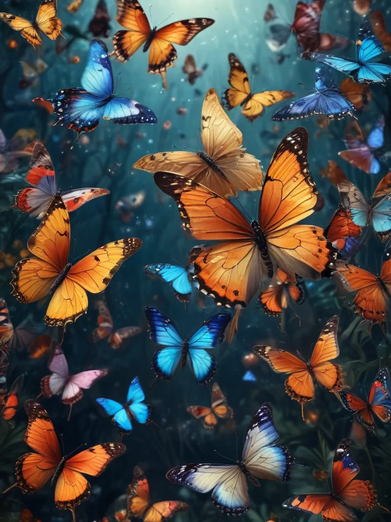 background with butterflies