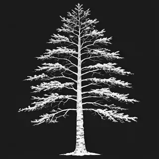 black and white pine tree clipart