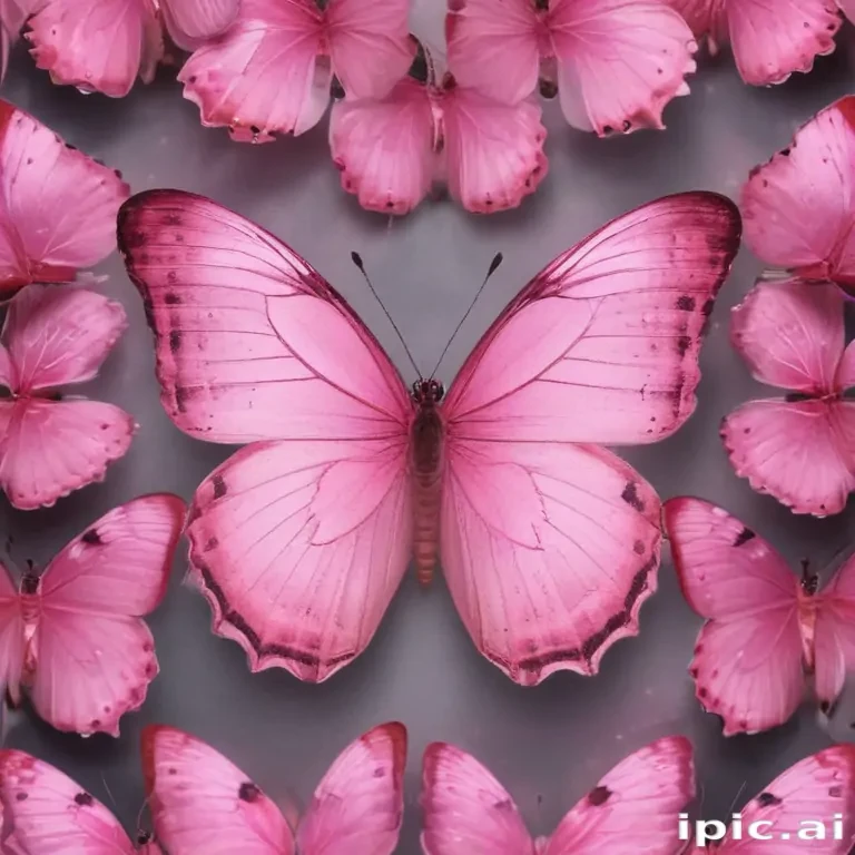 Stunning Display of Pink Butterflies Surrounding a Magnificent Central ...