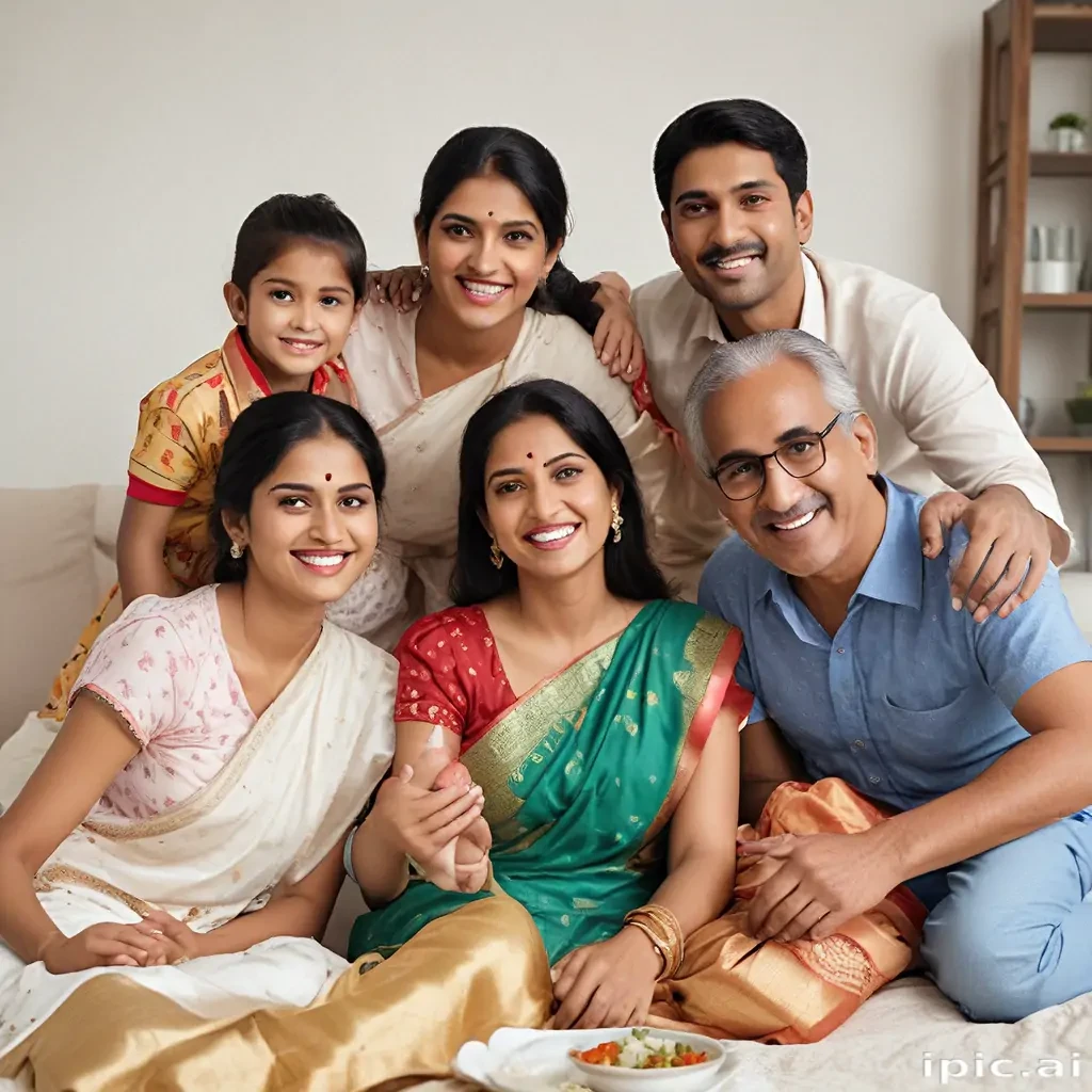 happy indian family