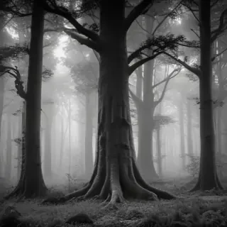 forest clipart black and white