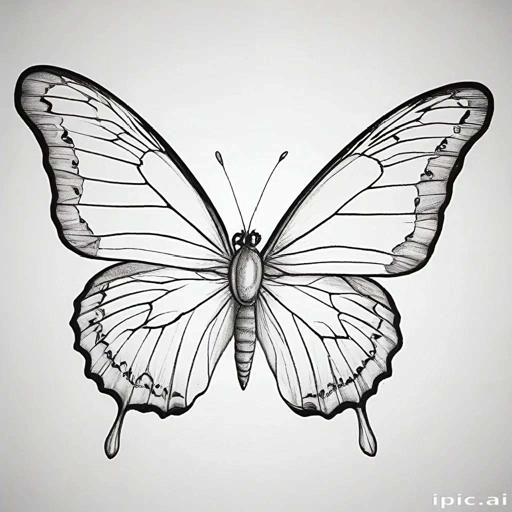 outline drawing of a butterfly