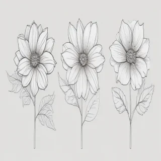 simple flower line art