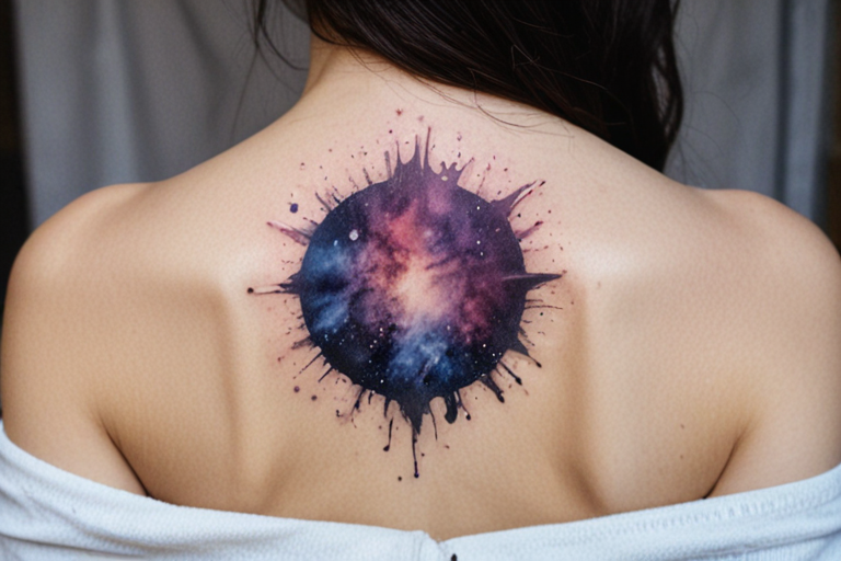Free Ai Image Generator - High Quality and 100% Unique Images - iPic.Ai —  watercolor tattoo on women's upper back shoulder blade of milky way  galaxy