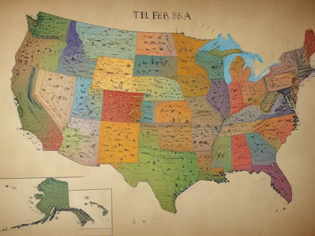 usa map with states