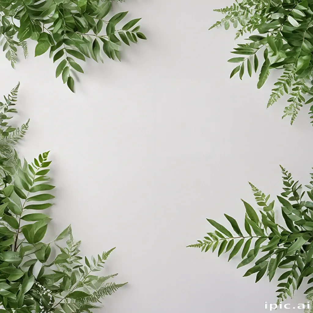 white and greenery background